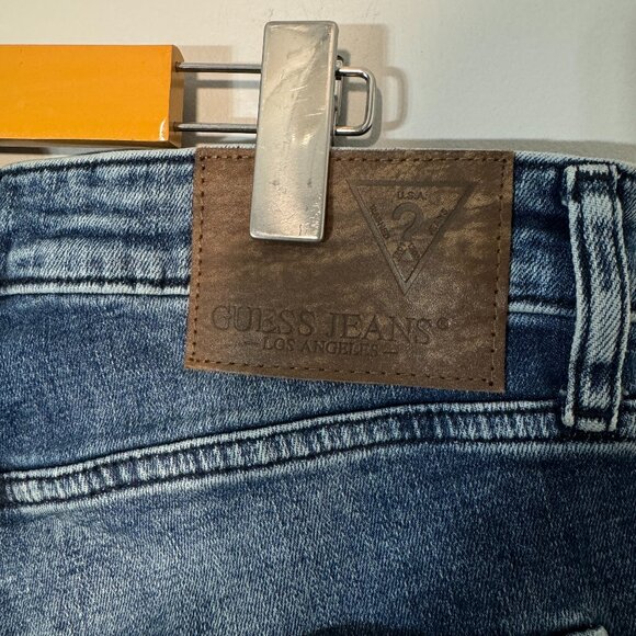 NWT Guess Skinny Leg Fit Medium Rise Jeans Catria Wash Dark Blue 33 x 32 - Picture 5 of 7